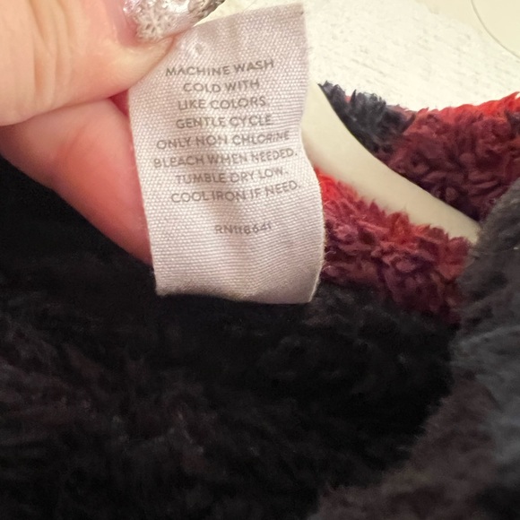 Lane Bryant Livi Active half zip black fleece rose floral jacket - size 14/16 - Picture 9 of 9